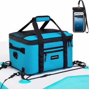Paddle Board Cooler, Kayak Cooler with 5 Pockets, Sup Coolers, Paddle Board Accessories with Phone Pouch, Deck Cooler Bag for Kayaking, Large Capacity for Stand-Up Paddleboard and Kayak Accessory
